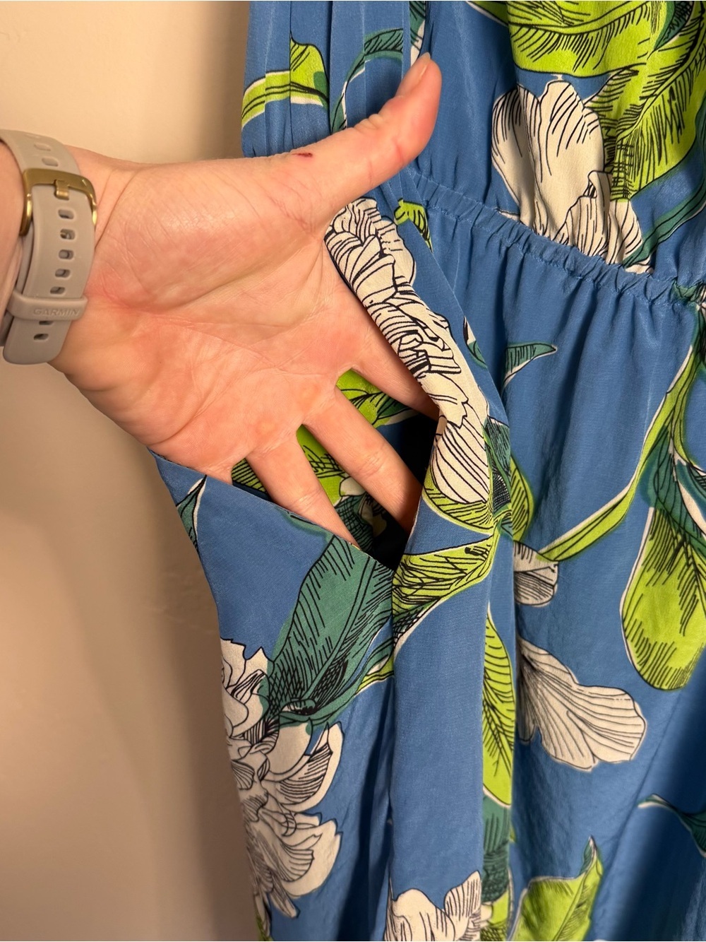Anthropologie Moulinette Soeurs silk Blue Floral Sleeveless Sundress size 6 - Picture 6 of 7